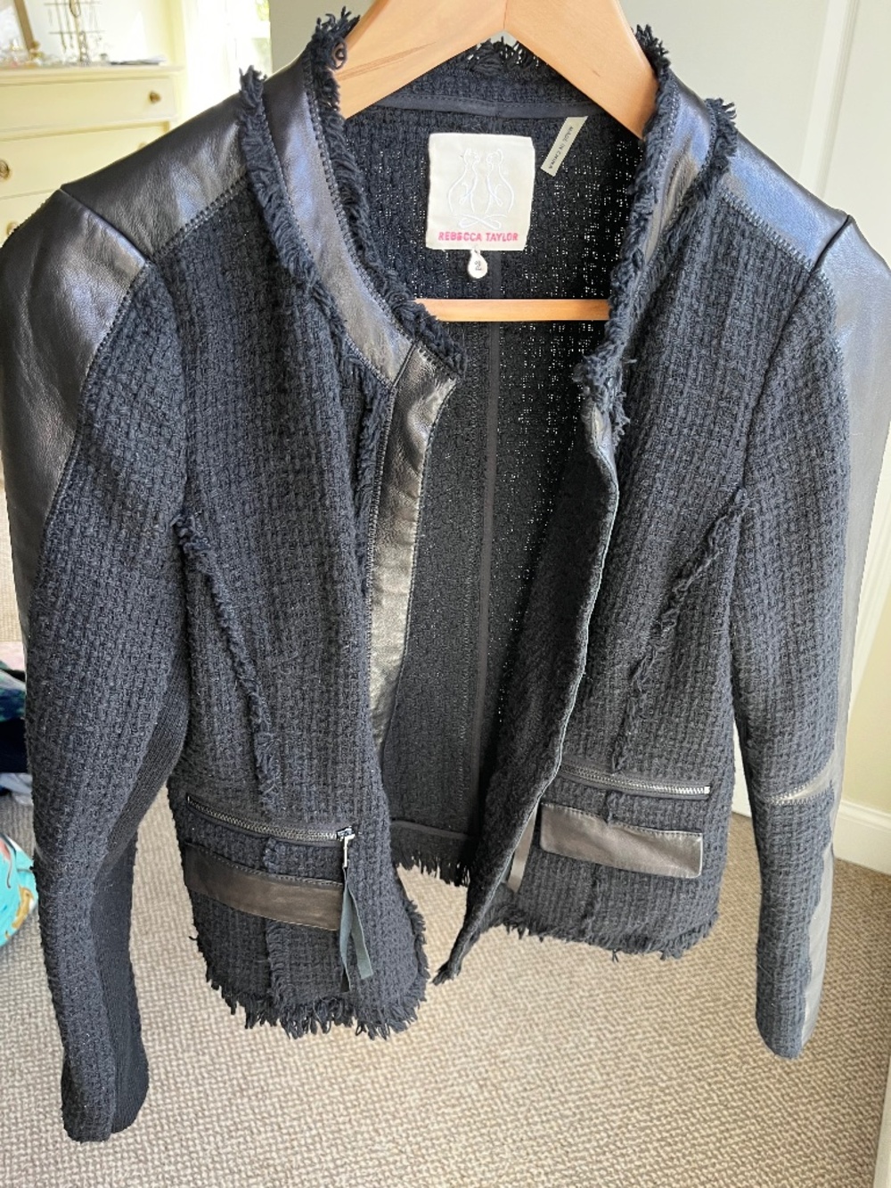 Rebecca Taylor Tweed & Leather Jacket